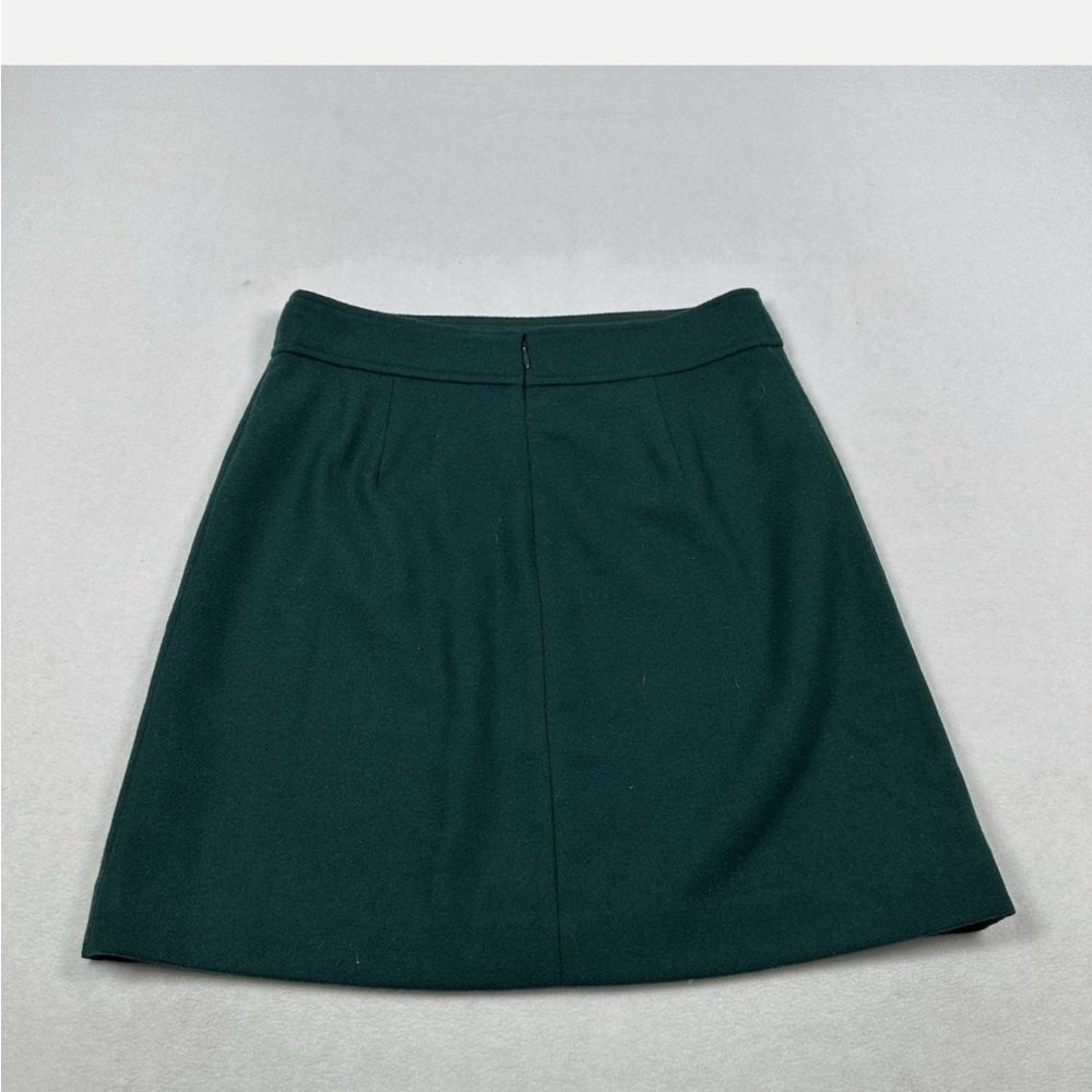 J. Crew Forest Green A-Line Skirt - Picture 2 of 7
